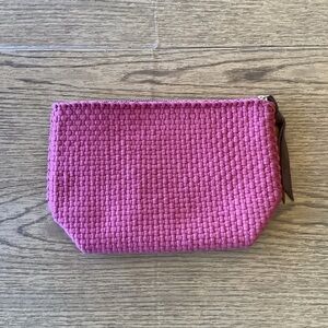 Rags to Riches Red Woven Clutch Zipper Pouch